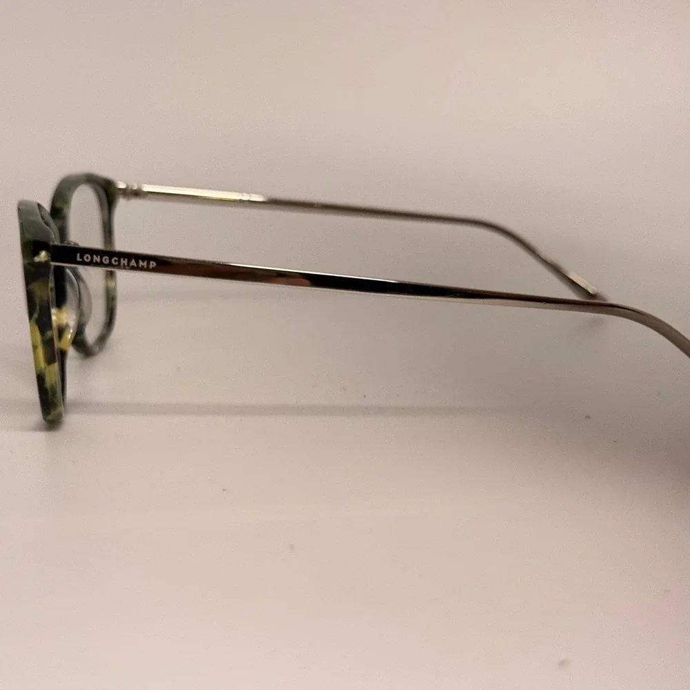 Longchamp LO2606 215 Green Tortoise Shell Eyeglass Frames Silver 51-17-140